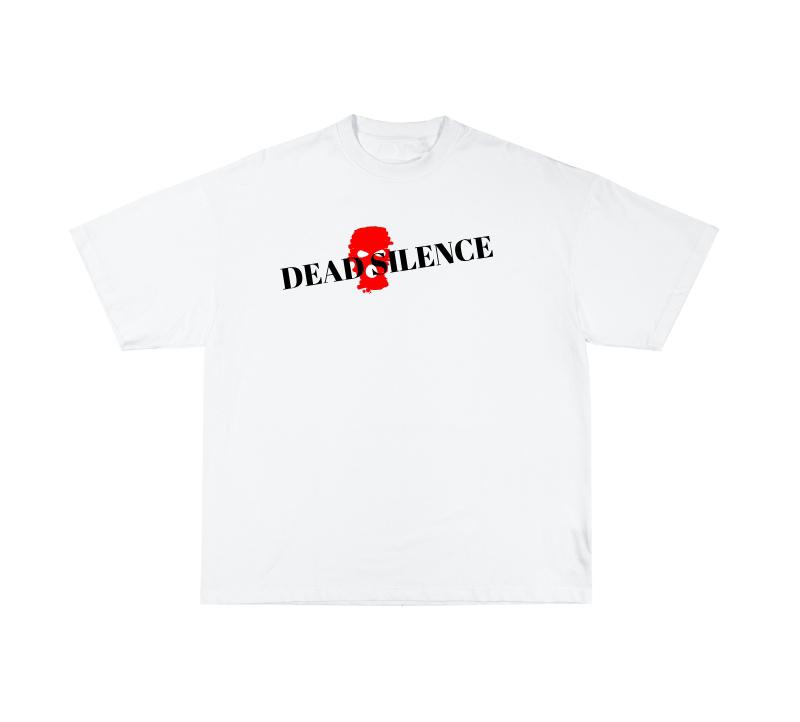 "DEAD SILENCE" short sleeve white t-shirt